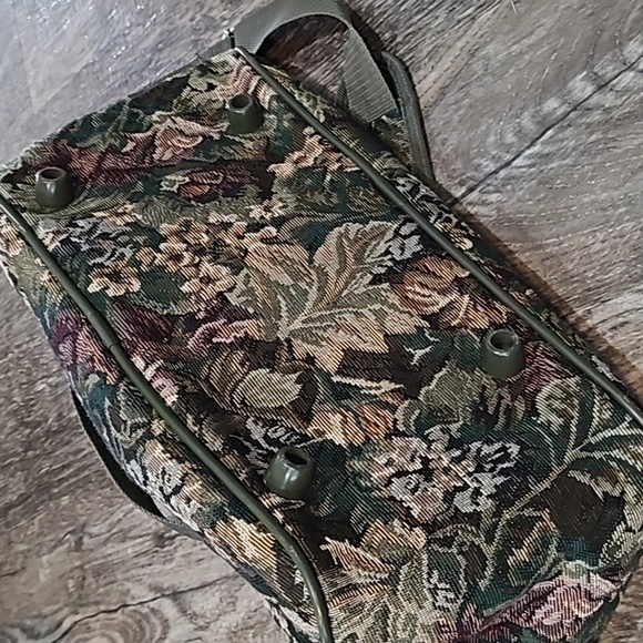 Protocol Vintage 1980's Floral Tapestry Luggage Weekender Bag & Carry On - Picture 5 of 14